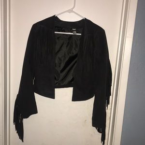 Black Suede Fringe Jacket